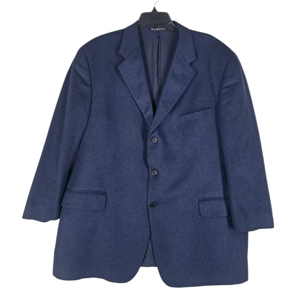 Coppley Minelli 100 Cashmere Sport Coat Blazer Jacket Men 48R Navy Blue 3-Button